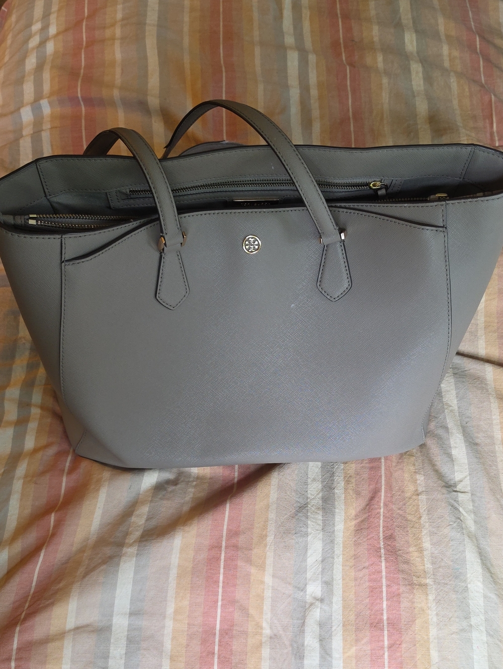 Tory Burch Grey Leather Tote